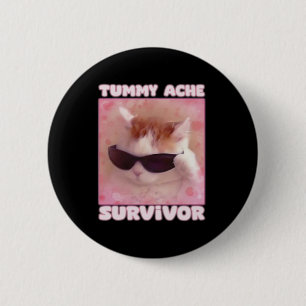 Buikpijn Overlevende kat Grappig Ronde Button 5,7 Cm