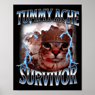 Buikpijn overlever grappige kat meme overleefde va poster