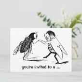 buikvliegers dansend Birthday Party Kaart (Staand voorkant)