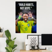 Build Habits Not Hype Motivation Poster (Bureau à domicile)