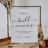 Build Memories Wedding Guest Book Sign Reclamebord Met Voetstuk