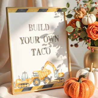 Build Your Taco Construction Truck Tabletop Party  Foto Afdruk