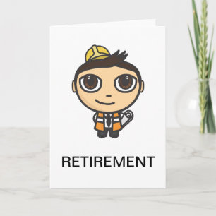 Builder Cartoon Character Retirement Kaart