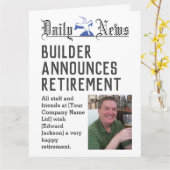 Builder Retirement Kaart om te personaliseren (Gele Bloem)