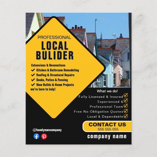 Builder Services Flyer Template | Construction & (Voorkant)
