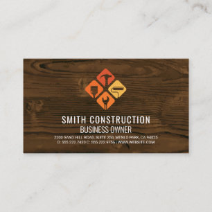 Builder Tools Logo Huisreparatie Hout Visitekaartje