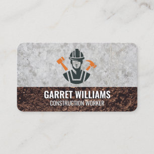 Builder Worker Logo Beton en Grond Visitekaartje
