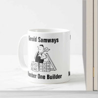 Builders Cartoon Mok om naam toe te voegen