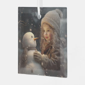 Building a Snowman Glas Ornament (Voorkant links)