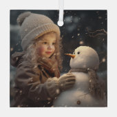 Building a Snowman Glas Ornament (Achterkant)