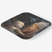 Building a Snowman Papieren Bordje (Gebogen)