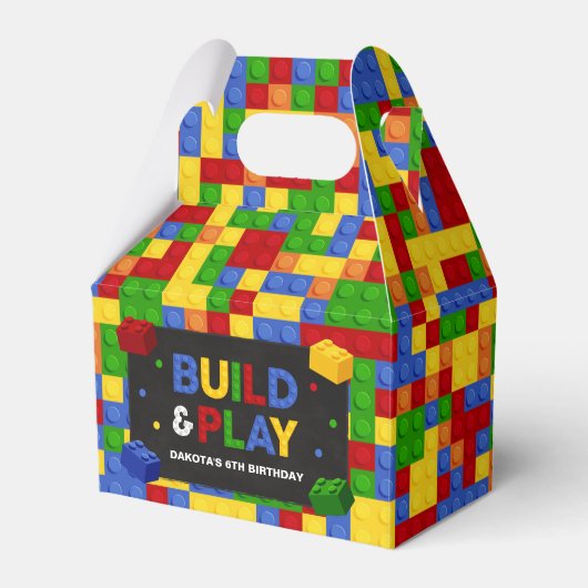 Building Blocks Birthday Party Favor Box Bedankdoosjes (Voorkant Zijde)