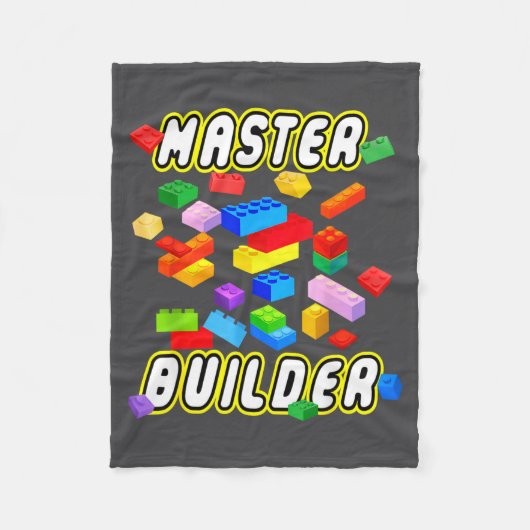 Building Bricks Master Builder Construction Block  Fleece Deken (Voorkant)