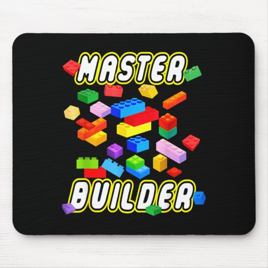 Building Bricks Master Builder Construction Block Muismat (Voorkant)