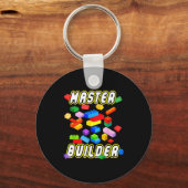 Building Bricks Master Builder Construction Block  Sleutelhanger (Voorkant)