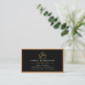 Building Construction Black Gold Business Card Visitekaartje (Staand voorkant)