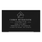 Building Construction Black Silver Magnetisch Visitekaartje (Voorkant)