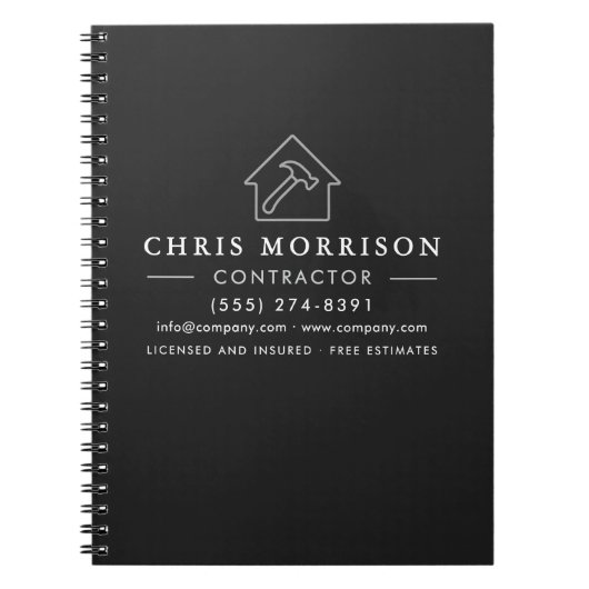 Building Construction Black Silver Notitieboek (Voorkant)