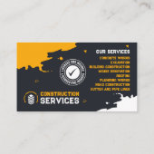 Building Construction, Concrete works, Excavation Visitekaartje (Achterkant)