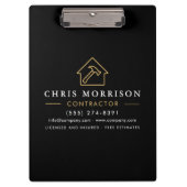 Building Construction Contractor Black Gold Klembord (Voorkant)