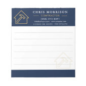 Building Construction Navy Blue Gold Notitieblok (Voorkant)