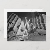 Building Liberty Ships, 1941 Briefkaart (Voorkant / Achterkant)