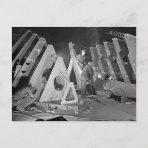 Building Liberty Ships, 1941 Briefkaart