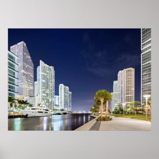 Buildings along the Miami River Riverwalk Poster (Voorkant)