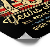 Built 75 Years Ago Funny 75th Birthday Usa Flag  Poster (Hoek)