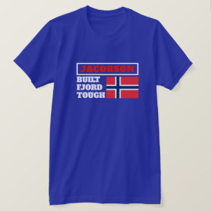 "Built Fjord Tough" en Noorse vlag T-shirt