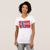 "Built Fjord Tough" en Noorse vlag T-shirt (Voorkant volledig)