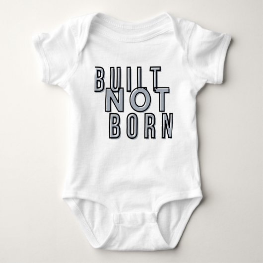 Built Not Born – Hustle & Discipline Text DT-Shirt Romper (Voorkant)