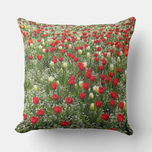 Buis van Tulpen Kussen (Voorkant)