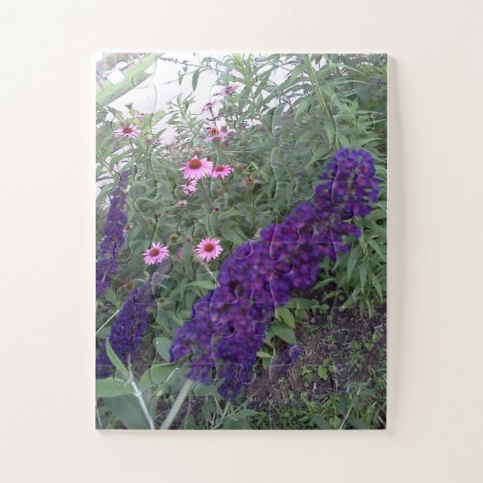 Buisson de papillon et fleur de cône violet Puzzle (Vertical)