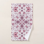 Buissons, magenta foncé et rose sur blanc (Serviette à main)