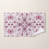 Buissons, magenta foncé et rose sur blanc (Serviette à main)