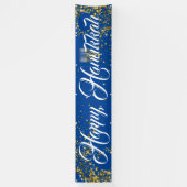 Buiten Banner-Happy Hanukkah Spandoek (Verticaal)