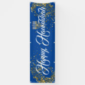 Buiten Banner-Happy Hanukkah Spandoek (Verticaal)