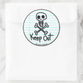 Buiten bereik houden ronde sticker (Tas)