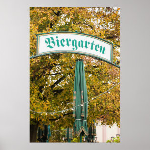 Buiten Biergarten Bord, Duitsland Poster
