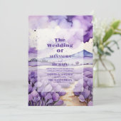 Buiten Botanische Lavender Bruiloft Kaart (Staand voorkant)