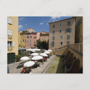 Buiten café, Place de l'Eveche, Grasse, Briefkaart