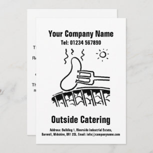 Buiten Catering Cartoon Design Kaart