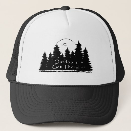 Buiten Daar Aankomen Bomen Trucker Pet (Voorkant)