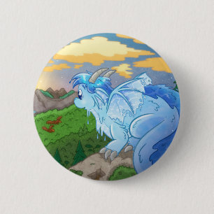 Buiten de aarddrakenberg ronde button 5,7 cm