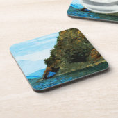 Buiten de baai van Seward Alaska Abstract Bier Onderzetter (Linkerzijde)