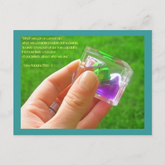 Buiten de doos briefkaart (Voorkant)