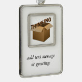 Buiten de doos denken verzilverd kader ornament (Rechts)