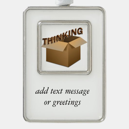 Buiten de doos denken verzilverd kader ornament (Voorkant)