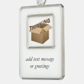 Buiten de doos denken verzilverd kader ornament (Links)